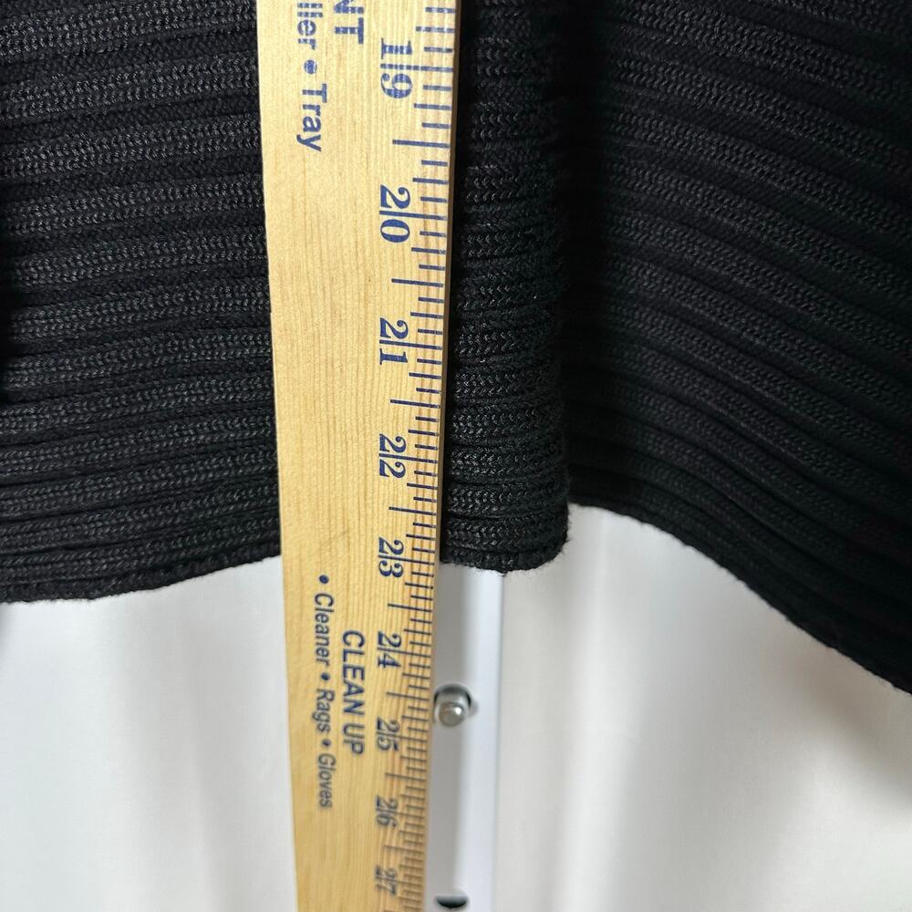 Nygard Collection Black Shawl Collar Knit Pattern Open Front Cardigan 1X Elegant - Picture 8 of 8